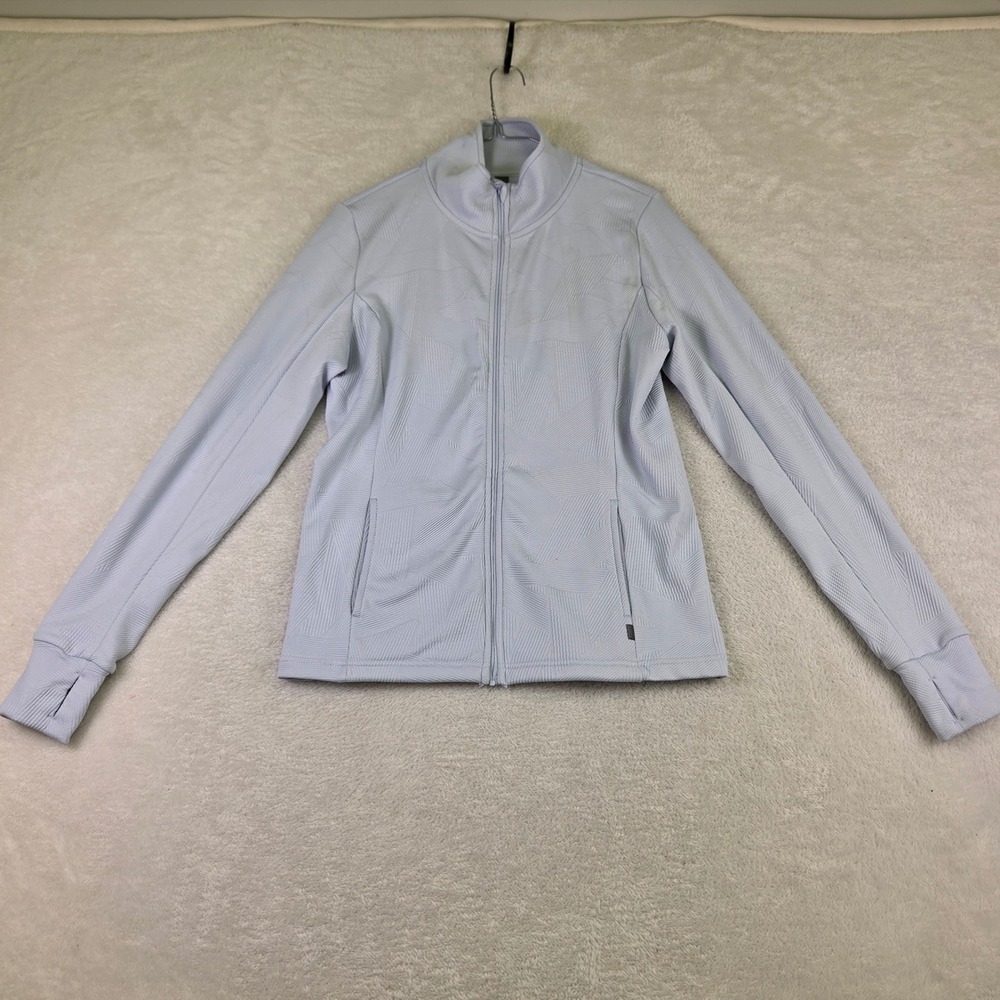 Mondetta Mens Medium Light Blue Textured Full Zip Fleece Lined Hoodie Jacket